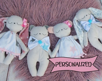 Personalized bunny doll, custom doll, my first doll, baby gift, handmade doll, personalized rag Doll, handmade, first baby doll