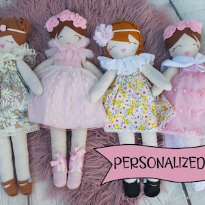 Personalized rag doll, custom rag doll, toddler gift, girl gift, handmade doll, first baby doll, my first doll, baby gift, handmade doll