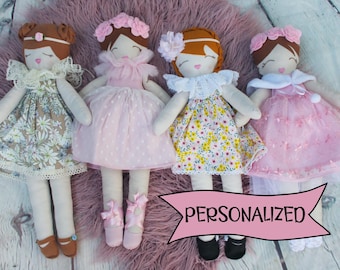 Personalized rag doll, custom rag doll, toddler gift, girl gift, handmade doll, first baby doll, my first doll, baby gift, handmade doll
