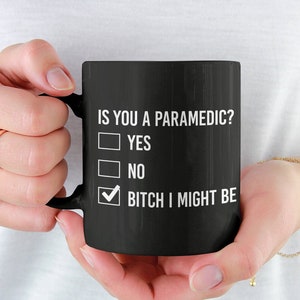 Paramedic gift, paramedic black mug, paramedic appreciation gift, paramedic graduation gift, future paramedic, paramedic gag gift