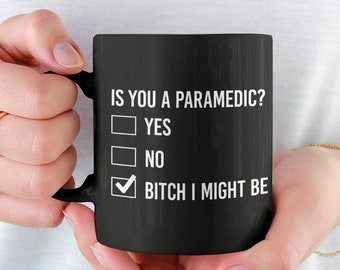 Paramedic gift, paramedic black mug, paramedic appreciation gift, paramedic graduation gift, future paramedic, paramedic gag gift