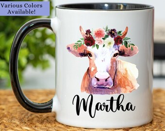 Cow Mug, Cow Gifts, Gift for Cow Lover, Personalized Cow Coffee Mug, Cow Gifts For Women, Cow Cup, Cow Gifts For Cow Lovers, Cow Coffee Cup