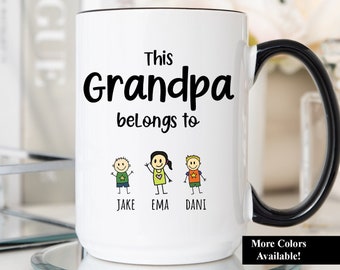 This Grandpa Belongs To Mug, Custom Grandpa Gift, Grandpa Coffee Mug, Grandpa Coffee Cup, Grandpa Gift From Grandkids, Custom Grandpa Cup