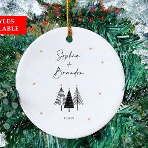 Personalized Couple Names and Year Christmas Ornament, Couples Ornament Personalized, Couples Ornament 2023, Couples Name and Date Ornament