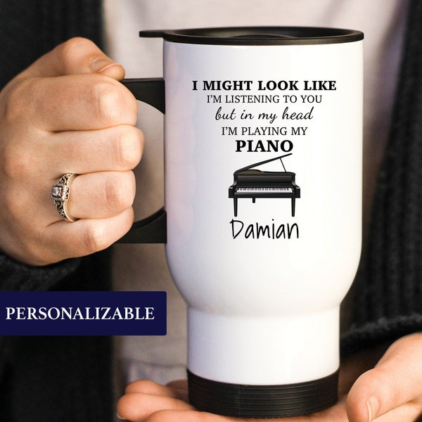 Piano Travel Mug, Piano Gifts, Piano Travel Cup, Piano Gifts For Men, Piano Player Gift, Piano Player Cup, Piano Teacher Gift, Piano Tumbler