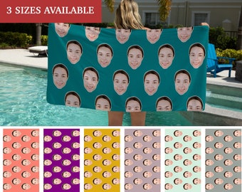 Custom Beach Towel, Beach Towel With Face, Pool Towel with Photo, Custom Photo Face Beach Towel, Custom Beach Towel With Picture