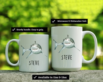 Personalized Baby Shark Family Name Coffee Mug – 11oz Custom Granddaughter Gift, Christmas Birthday Present
