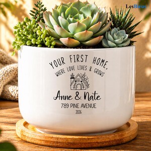 Personalized Housewarming Gift, Custom Couple Planter Pot, New Home Gift For Couple (LB-DZCP7B15)