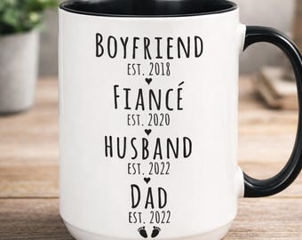 Personalized New Dad Mug Pregnancy Announcement Gift from Wife First Time Dad