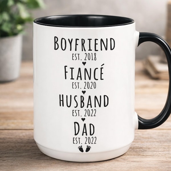 Personalized New Dad Mug Pregnancy Announcement Gift from Wife First Time Dad