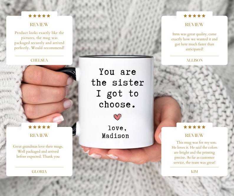 Personalized Best Friend Mug, You Are The Sister I Got To Choose Gift for Bestie, Custom Friendship Mug, Gift For Best Fried (LB-EHGKWO67) image 6