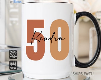 50th Birthday Mug Personalized, 50th Birthday Gifts For Women, 50th Birthday Coffee Mug, 50th Birthday Gifts,  50th Birthday Coffee Cup