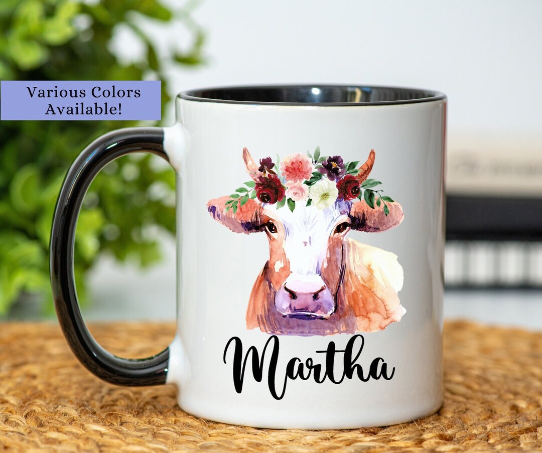 Cow Mug, Cow Gifts, Gift for Cow Lover, Personalized Cow Coffee Mug, Cow Gifts for Women, Cow