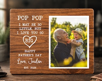 Personalized Pop Pop Picture Frame Gift, Pop Pop Photo Board, Father’s Day Gift For Pop Pop From Grandkids (LB-DZP7B9F)