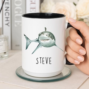 Personalized Shark Mug, Shark Gifts, Shark Coffee Mug, Shark Gifts for Women/Girls/Men, Shark Coffee Cup, Shark Lover Gifts, Shark Cup image 1