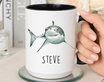 Personalized Shark Mug, Shark Gifts, Shark Coffee Mug, Shark Gifts for Women/Girls/Men, Shark Coffee Cup, Shark Lover Gifts, Shark Cup