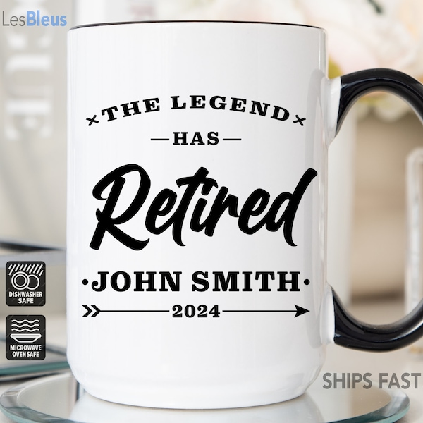 The Legend Has Retired Mug, Retirement Gift, Personalize Retired Mug, Retirement Gift For Men, Retirement Cup, Retirement Coffee Mug For Men