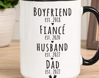 Personalized New Dad Mug Pregnancy Announcement Gift from Wife First Time Dad