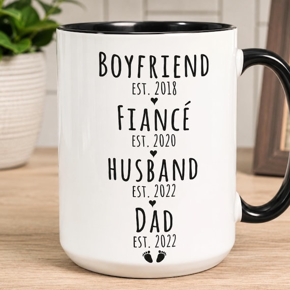 Personalized New Dad Mug Pregnancy Announcement Gift from Wife First Time Dad