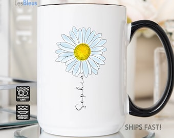 Taza Daisy, regalos Daisy, copa de flores Daisy, taza de café Daisy Flower, taza de café Daisy, regalos Daisy para ella, Daisy regalos mujeres