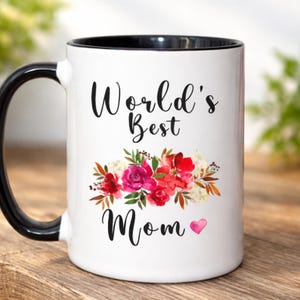 Worlds Best Mom Coffee Mug Gift From Daughter, Personalized Mother’s Day Mug for Mom image 1