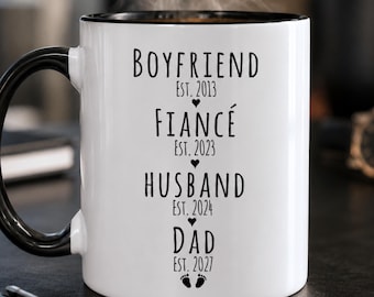 Personalized New Dad Mug Pregnancy Announcement Gift from Wife First Time Dad