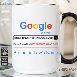 Personalize Brother In Law Mug, Brother In Law Gift, Brother In Law Cup, Brother In Law Christmas Gift, Brother In Law Coffee Mug