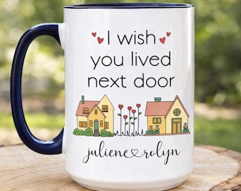Taza personalizada para amigos a distancia: "Ojalá vivieras al lado", regalo personalizado para mudanzas (43 libras)