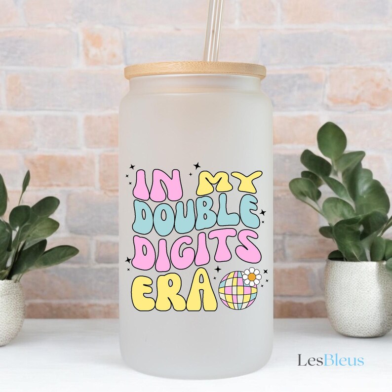 10th Birthday Gift Tumbler for Her, in My Double Digits Era Ice Coffee