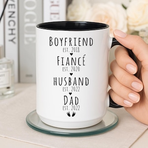 First Time Dad Gift From Wife, Gifts For New Dad, Boyfriend Fiance Husband Dad Mug Personalized, Pregnancy Reveal First Time Dad Gift