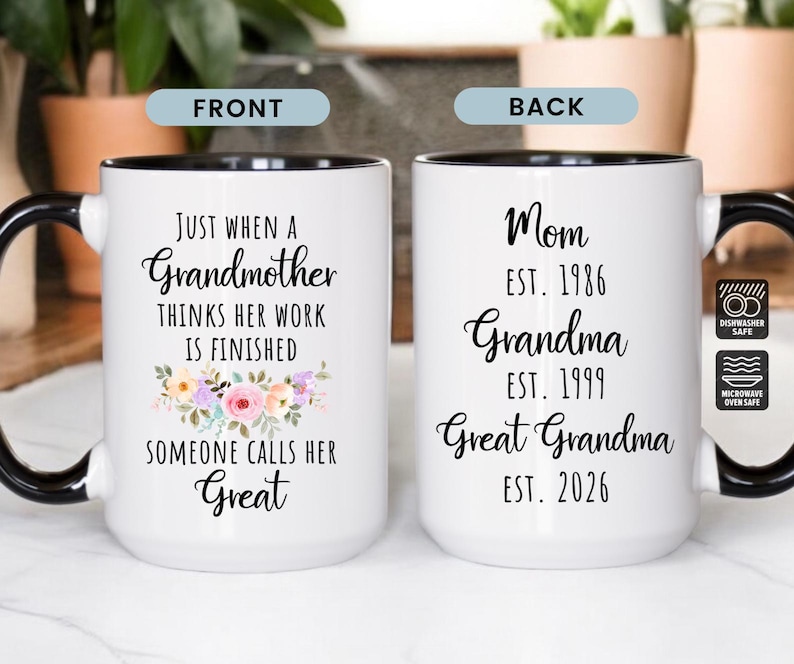 Great Grandma Mug, Great Grandma Birthday Mother’s Day Gift, Promoted To Great Grandma (LB-EHGWOPO) image 2