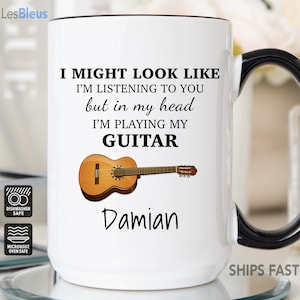 Guitar Mug, Guitar Gifts, Guitar Cup, Guitarist Gifts, Guitar Player Gifts, Personalize Guitar Mug, Guitar Coffee Mug, Guitar Teacher Gift
