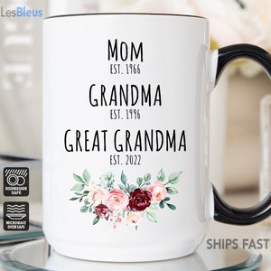 Great Grandma Mug, Great Grandma Gift, Great Grandma Est, Great Grandma Cup, Great Grandma Coffee Mug, Great Grandma Pregnancy Announcement