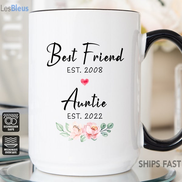 Best Friend Auntie Mug, Best Friend Auntie Gift, Promoted to Aunt Gift, Best Friend Auntie Est. Mug, New Aunt Gift, New Auntie Gift