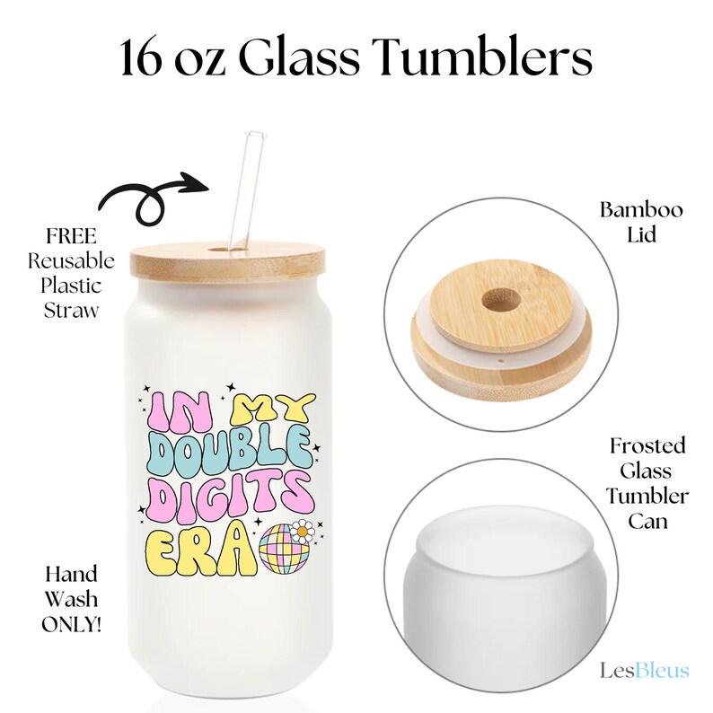 10th Birthday Gift Tumbler for Her, in My Double Digits Era Ice Coffee