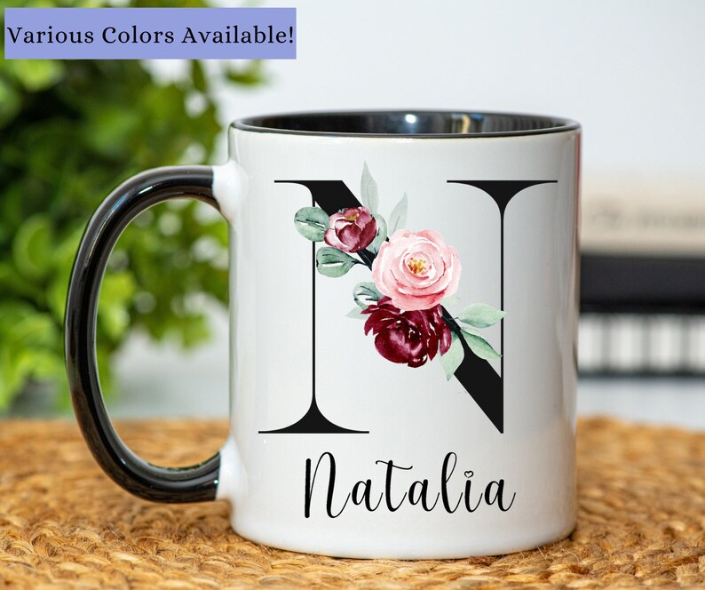 Personalized Name and Initial Mug Personalized Mug Initial - Etsy