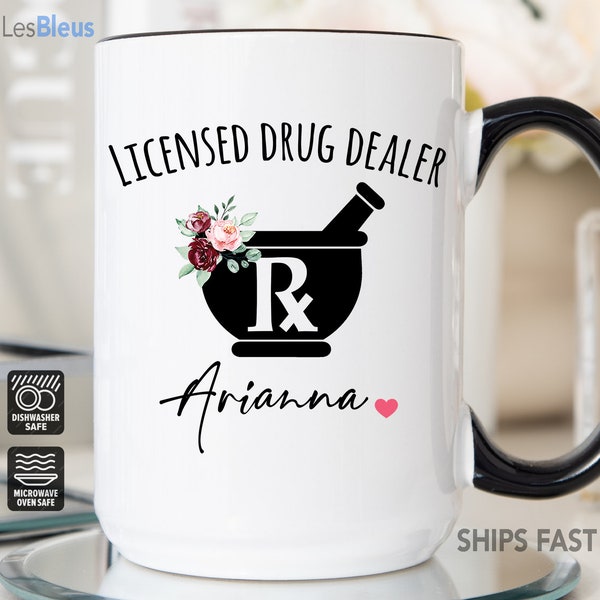 Licensed Drug Dealer Mug, Pharmacist Mug, Pharmacist Gift For Women, Pharmacy Technician Gifts, Pharmacy Tech Mug, Pharmacist Graduation