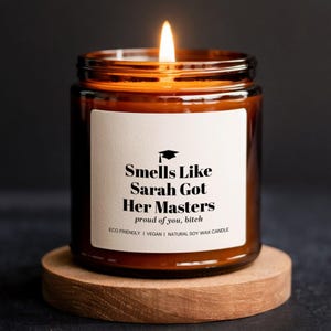 Masters Degree Graduation Candle, Personalized Graduation Gift For Her Candle, Smells Like Masters Degree Soy Candle (LB-MIZKD3145)