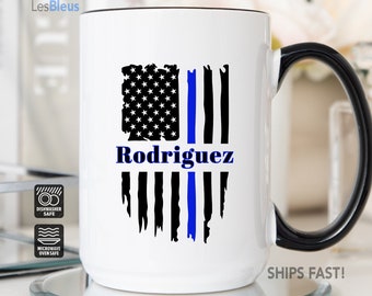 Police Mug Personalized, Police Gifts For Men, Police Coffee Mug, Police Coffee Cup, Back The Blue Gifts, Back The Blue Mug, Policeman Gift