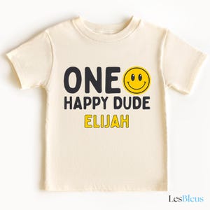 One Happy Dude Toddler & Youth Shirt, Personalized First Year Birthday Shirt Gift for Kids, One Year Birthday Kids Shirt (LB-ANWD44F1)