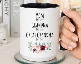 Great Grandma Mug, Great Grandma Gift, Great Grandma Est, Great Grandma Cup, Great Grandma Coffee Mug, Great Grandma Pregnancy Announcement
