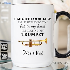 Trumpet Mug, Trumpet Gifts, Trumpet Coffee Mug, Trumpet Player Gift, Trumpet Lover Gifts, Trumpet Coffee Cup, Trumpet Gifts For Men