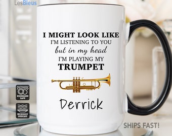Trumpet Mug, Trumpet Gifts, Trumpet Coffee Mug, Trumpet Player Gift, Trumpet Lover Gifts, Trumpet Coffee Cup, Trumpet Gifts For Men
