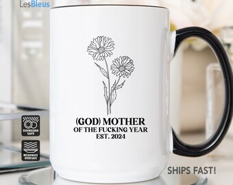 Godmother Of The Fucking YearMug, Godmother Mug, Gift For Godmother, Godmother Of The Year Mug, Godmother Coffee Mug, Godmother Gift