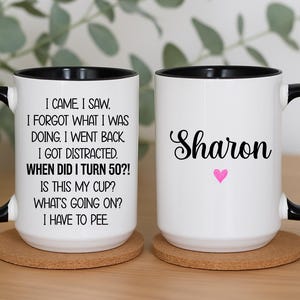 Taza personalizada de 50 cumpleaños, taza de café de 50 cumpleaños, regalo divertido de 50 cumpleaños para mamá, regalos de 50 cumpleaños para mujeres (libra - 384 dólares estadounidenses) imagen 6