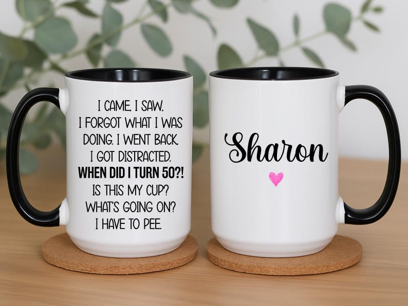 Taza personalizada de 50 cumpleaños, taza de café de 50 cumpleaños, regalo divertido de 50 cumpleaños para mamá, regalos de 50 cumpleaños para mujeres (libra - 384 dólares estadounidenses) imagen 6