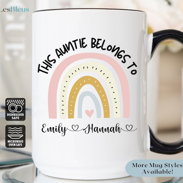 This Auntie Belongs To Mug, Auntie Coffee Mug, Gift For Auntie, Auntie Coffee Cup Personalized, New Auntie Cup, Aunt Coffee Mug Personalized