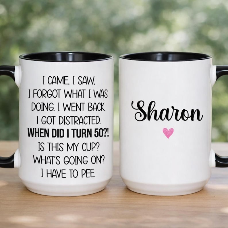 Taza personalizada de 50 cumpleaños, taza de café de 50 cumpleaños, regalo divertido de 50 cumpleaños para mamá, regalos de 50 cumpleaños para mujeres (libra - 384 dólares estadounidenses) imagen 1
