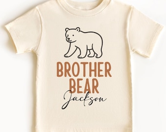 Personalized Brother Bear Toddler Shirt: Matching Big Brother Kids T-Shirt