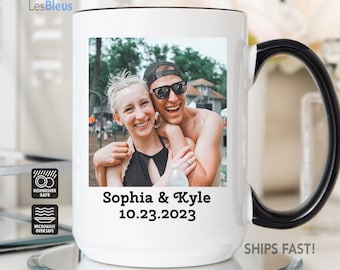 Taza de café con foto personalizada, taza con foto de aniversario personalizada, taza con foto personalizada, taza con foto/texto, taza de café con foto personalizada